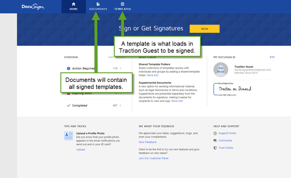 How do I setup my DocuSign account in Sign In Enterprise?